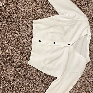 SHEIN White Kids Jacket with Black Buttons